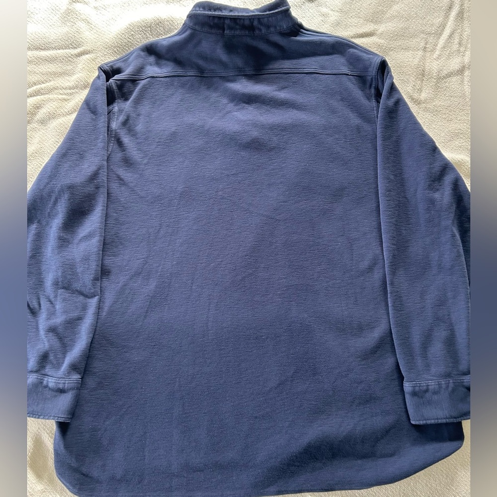 Polo Ralph Lauren Long Sleeve Shirt Men's XXL Navy Work Shirt Dyed Dual Pocket - Picture 2 of 8